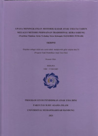UPAYA MENINGKATKAN MOTORIK KASAR ANAK USIA 5-6 TAHUN MELALUI METODE PERMAINAN TRADISIONAL KERA SARUNG