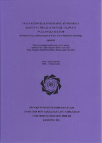 UPAYA PENINGKATAN KEMAMPUAN MEMBACA HIJAIYAH METODE TILAWATI PADA ANAK USIA DINI