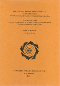 PENGARUH BIAYA PRODUKSI TERHADAP PENJUALAN TAHUN BUKU 2018-2020