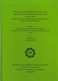 MENINGKATKAN KEMAMPUAN MENGENAL WARNA MELALUI MEDIA BALOK BERWARNA PADA ANAK USIA 4 - 5 TAHUN (Penelitian Terhadap Kelompok A Kober Intisabi Nurul Yakin Kota Bandung)
